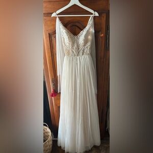 Elegant Cream Embroidered Gown